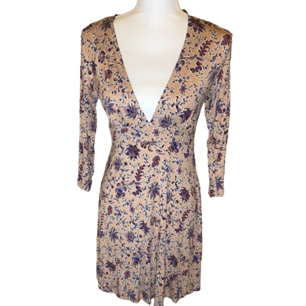 Forever 21 Plunge Empire Waist Lightweight Jersey Cut-Out Back Dress